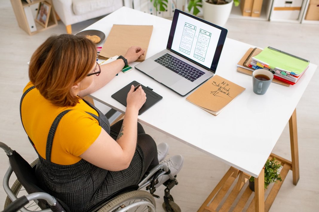 UI designer working on interface