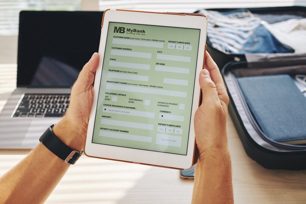 Online bank in touchpad