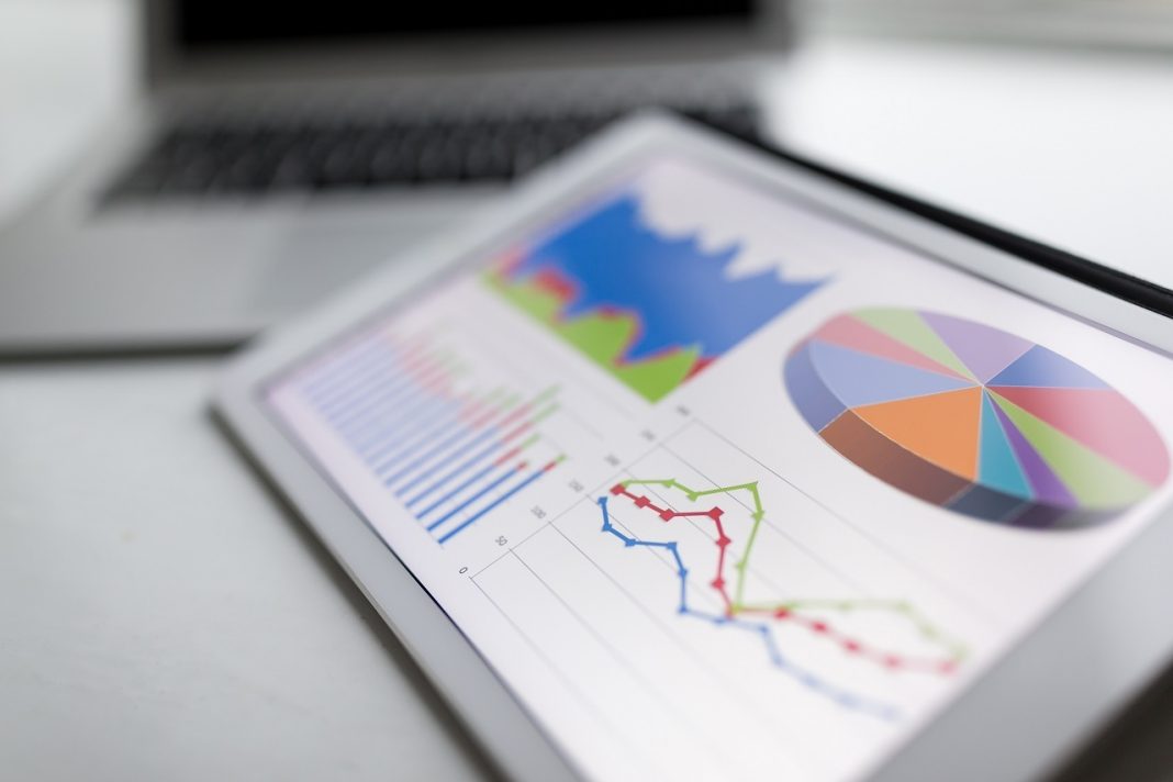 Tablet with statistic chart