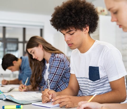 A középiskolák május 10-én nyitnak – idén csak írásbeli érettségi lesz High school student guy studying in classroom