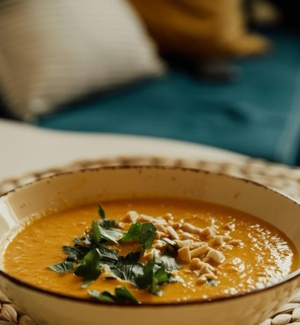 Édesburgonyás lencsefőzelék